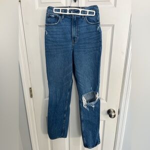Abercrombie & Fitch High Rise Blue Distressed Jeans